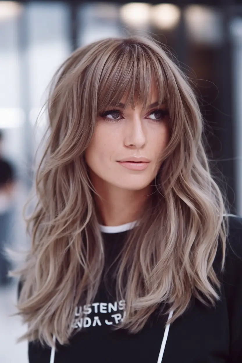 Gorgeous chelk haircuts Inspo Summer 2025 Smokey -Black Blonde with thin bangs