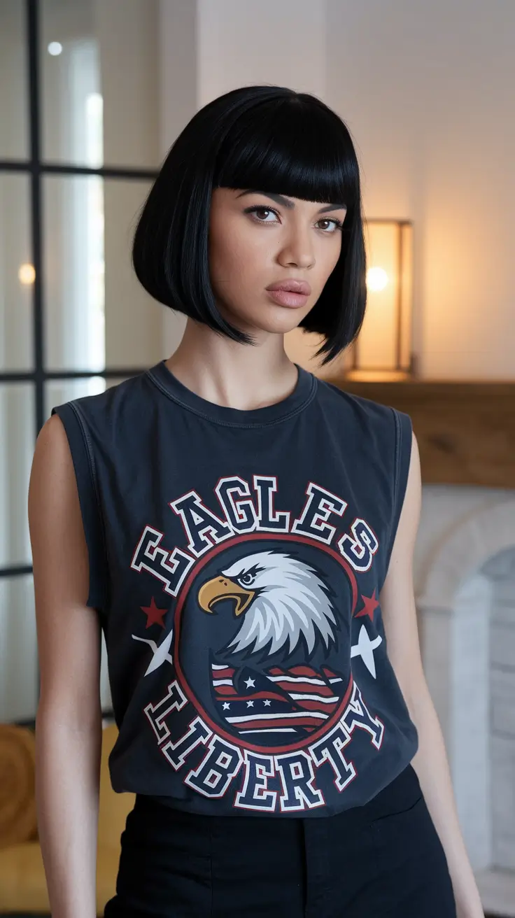Gorgeous chelk haircuts Inspo Summer 2025 glossy reactive black bean with accurate strikes