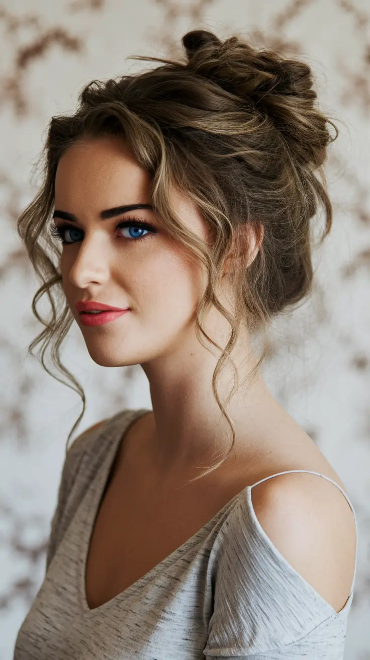 Magnificent long hair ideas for the summer of 2025. A romantic textured bun with reinforced faces