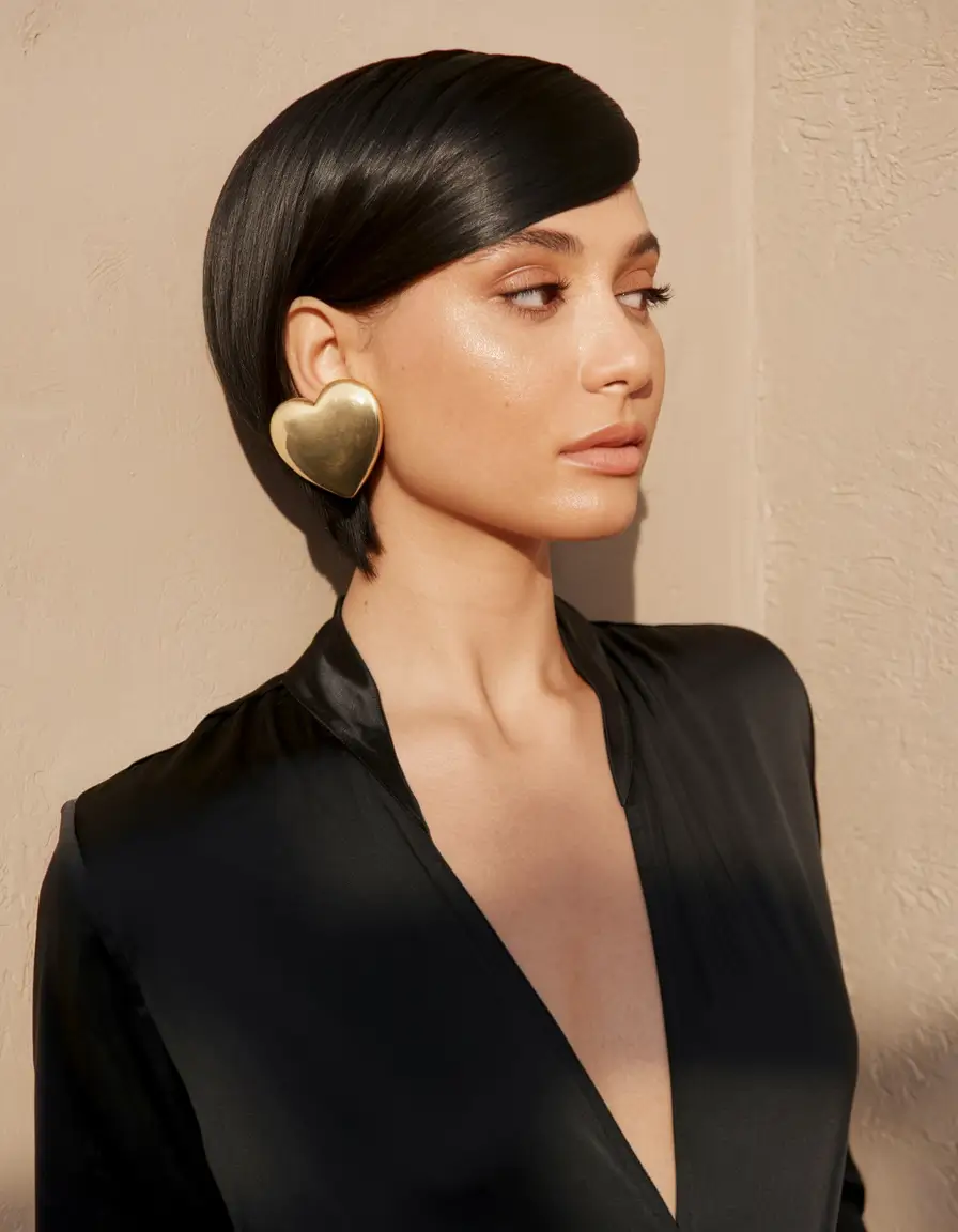 Ideal haircuts for oval faces are a minimalist sculptural harvest with an elegant lateral laid