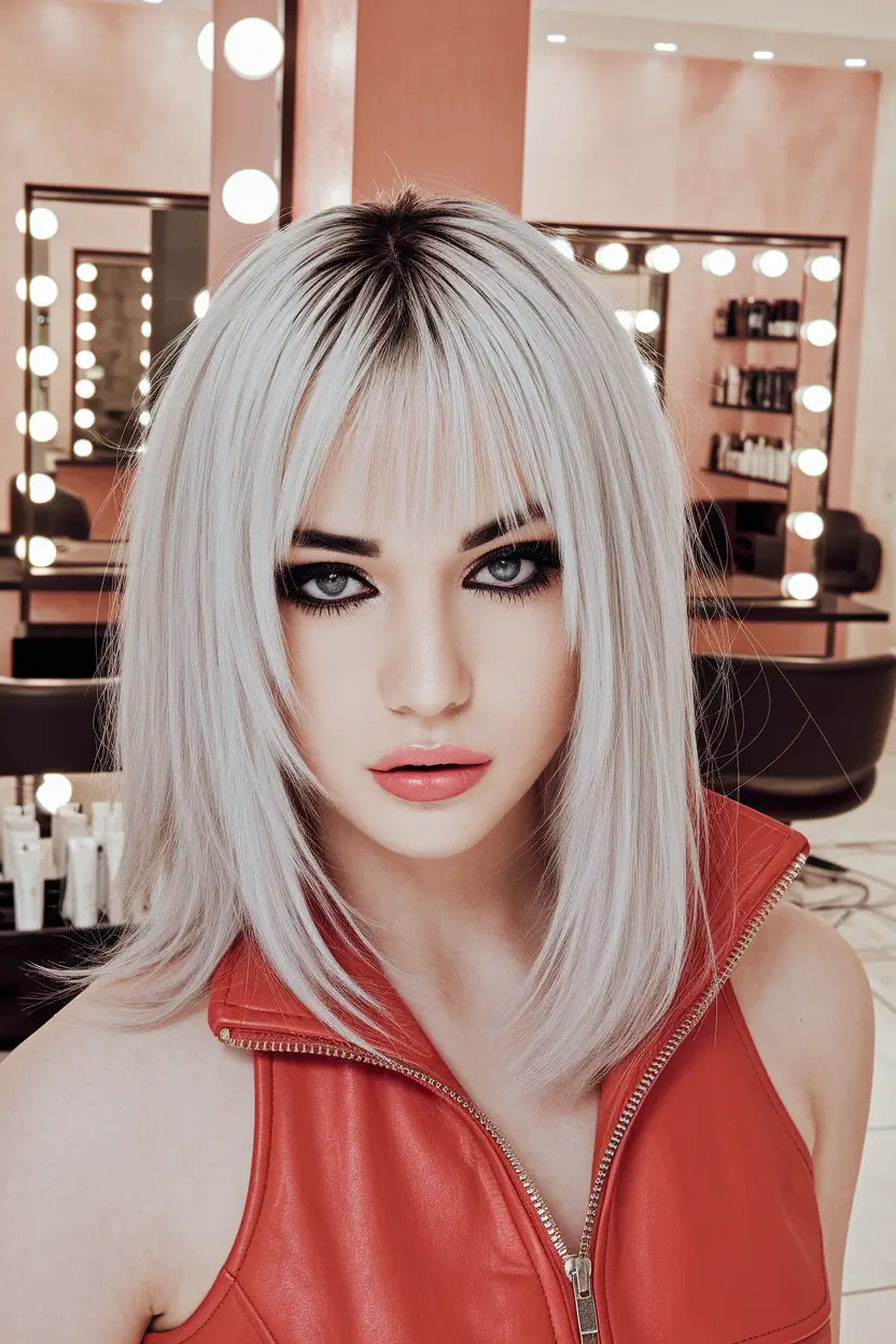 Ideal haircuts for oval faces - dumb platinum bean with microbans