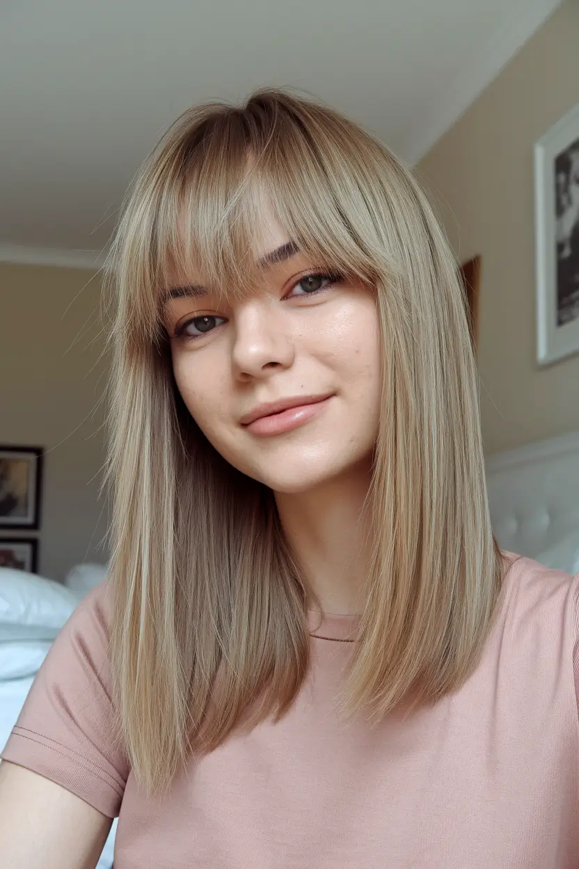 Ideal haircuts for oval faces - straight and soft with curtains