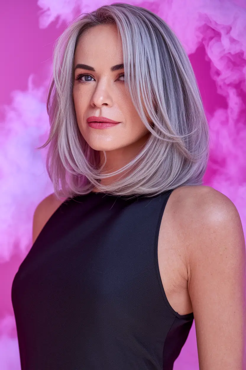 August 2025 Ideas of the color of the hairy luxe luxe lob smoky-lilac
