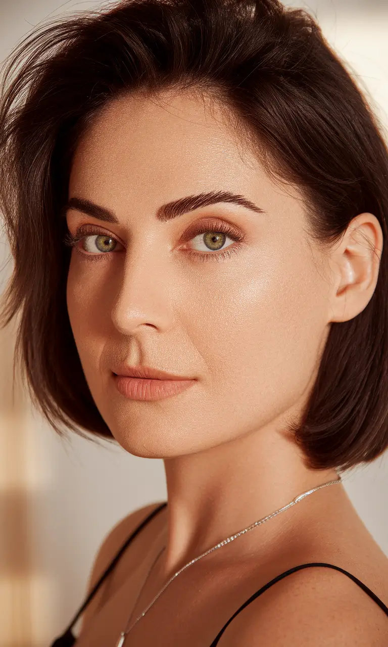 Autumn hair trends glossy espresso with conical ends