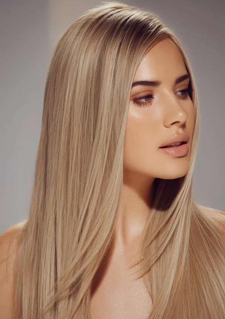 Autumn hair color trends of champagne beige
