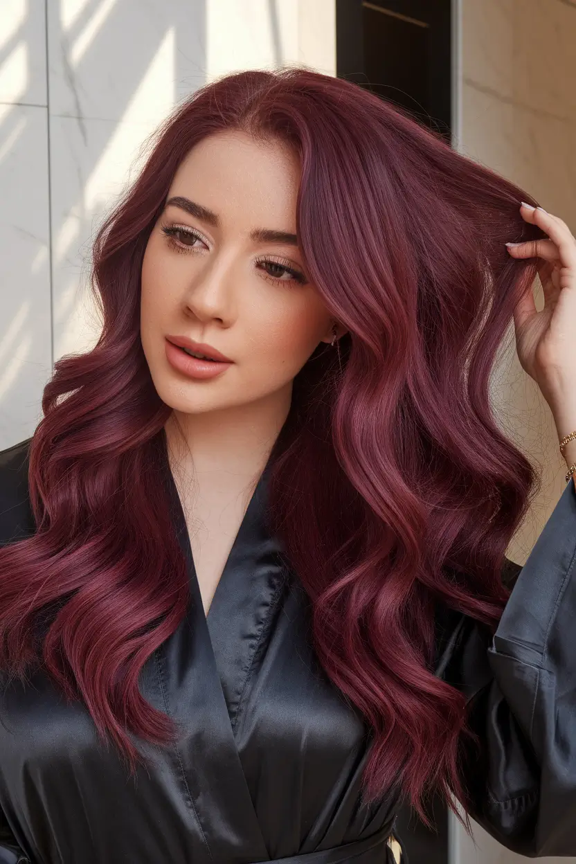 Autumn hair trends are deep berries Merlo waves