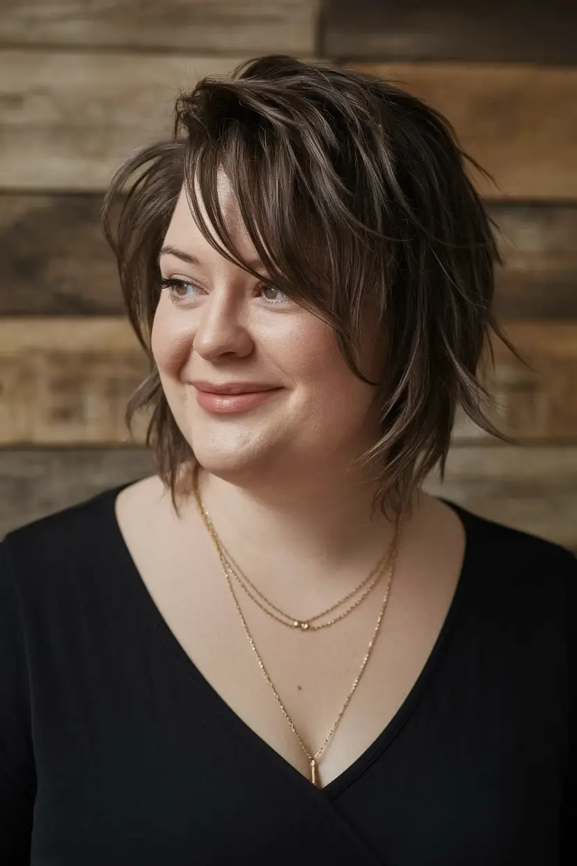 Kefalin short haircuts for plus the size of women textured bump with a feathered volume