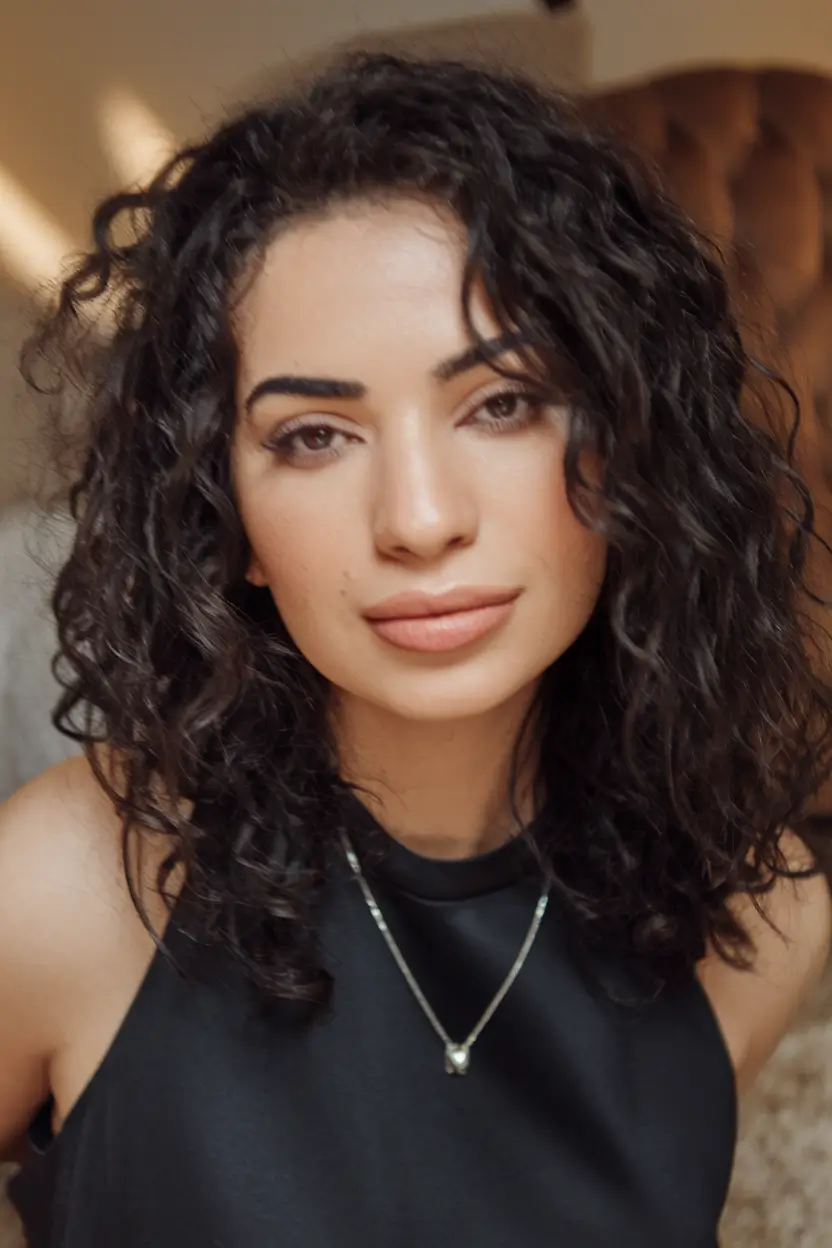 Verse haircuts inspiration - natural curls for summer 2025+waves dried in air with a layer shape