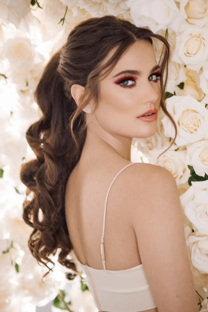 Cute natural summer ideas of hairstyles 2025: the lungs look romantic curls in a voluminous tail