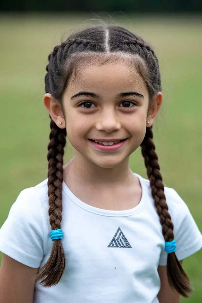 Girls haircut ideas Double Dutch braids with a sports turn