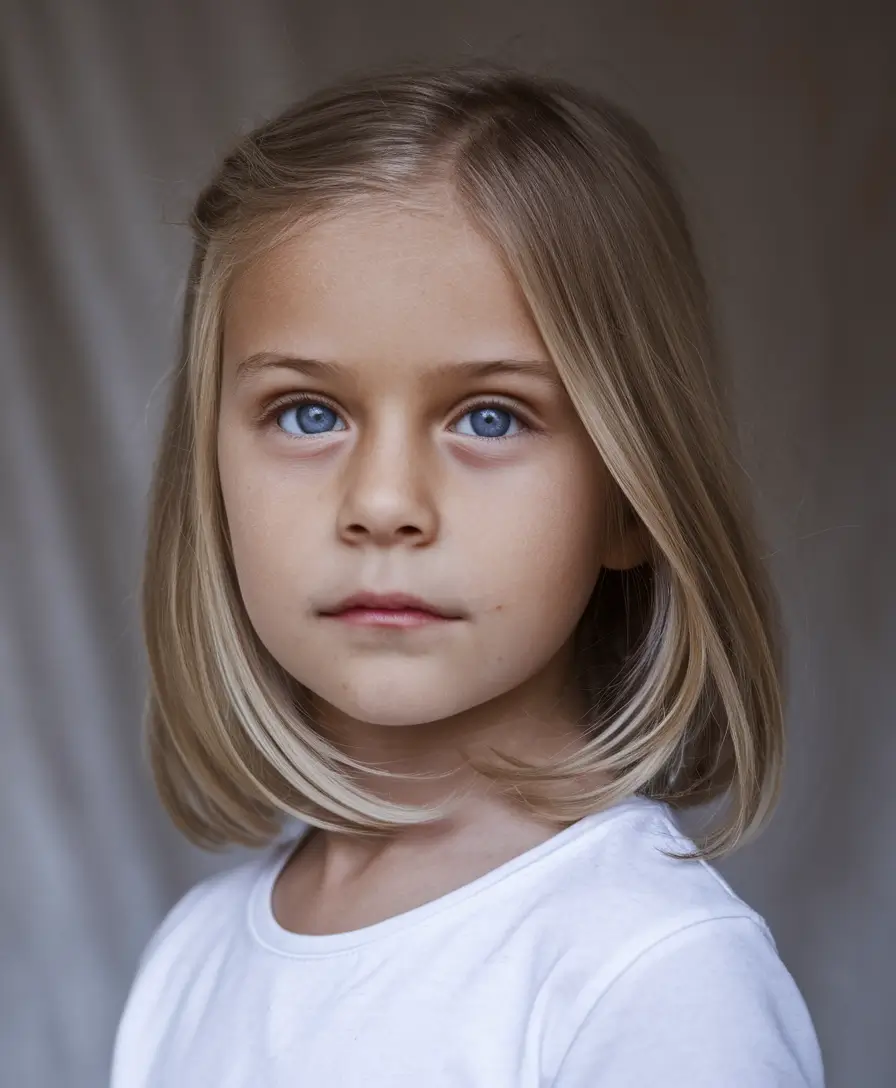 Girl haircuts Medium children classic bean to the shoulders long