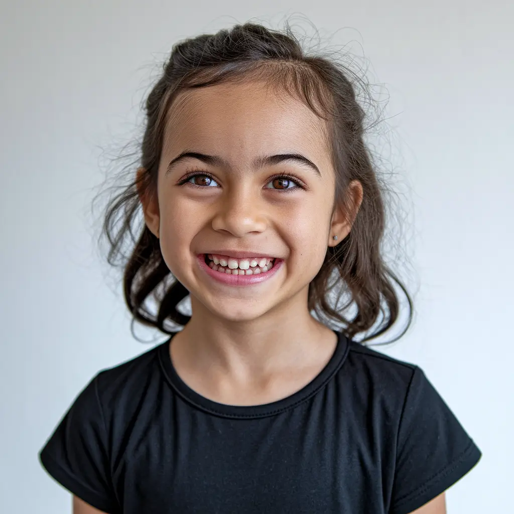 Girl haircuts Children's dirty pony pony with natural curls