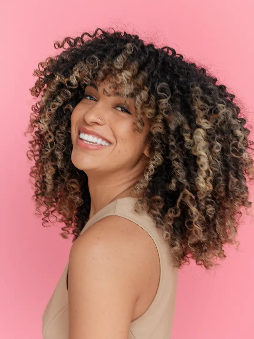 Light summer hairstyles sunny powerful curls with light strokes