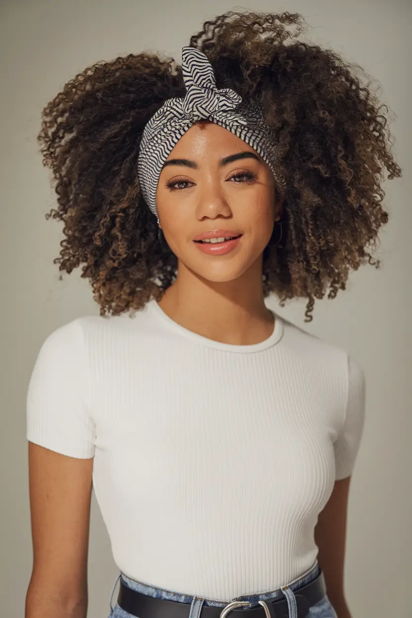 Summer summer hairstyles of air volume with turning the bandage