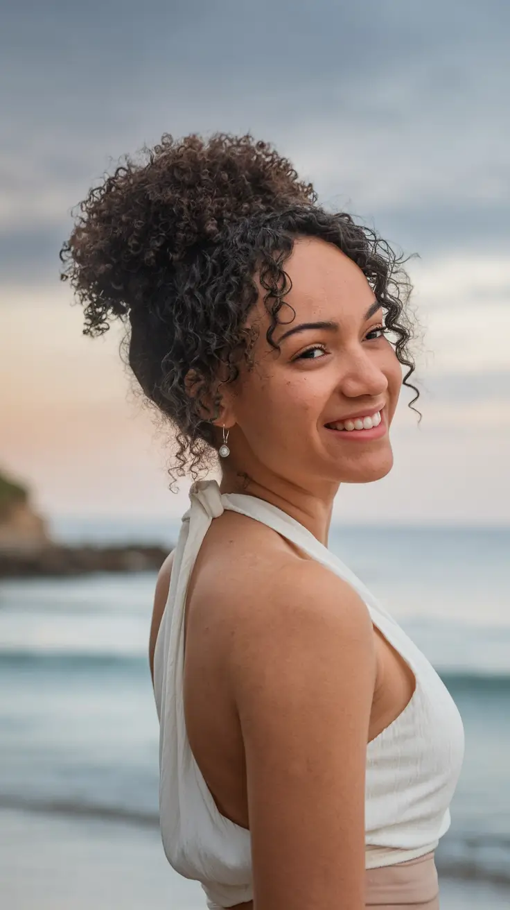 Summer summer hairstyles for curly hair+romantic beach tightening for curly hair