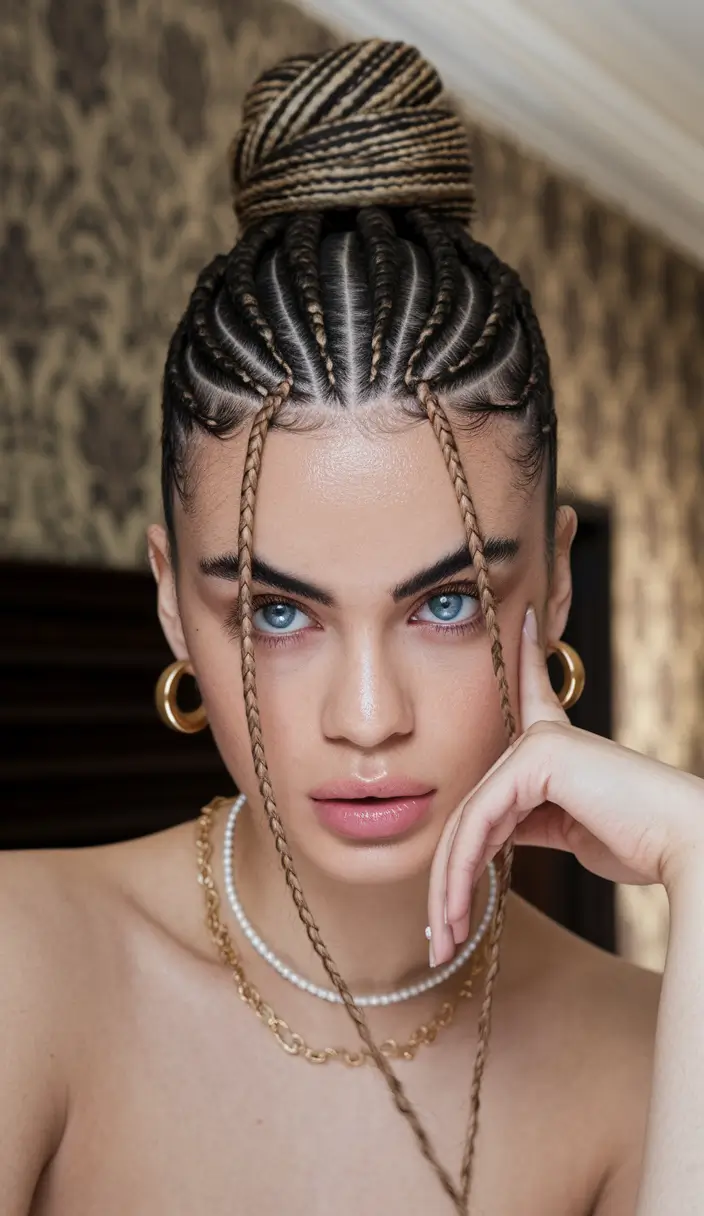 Summer summer hairstyles Adudos+CornRow Bun with a tribal turn