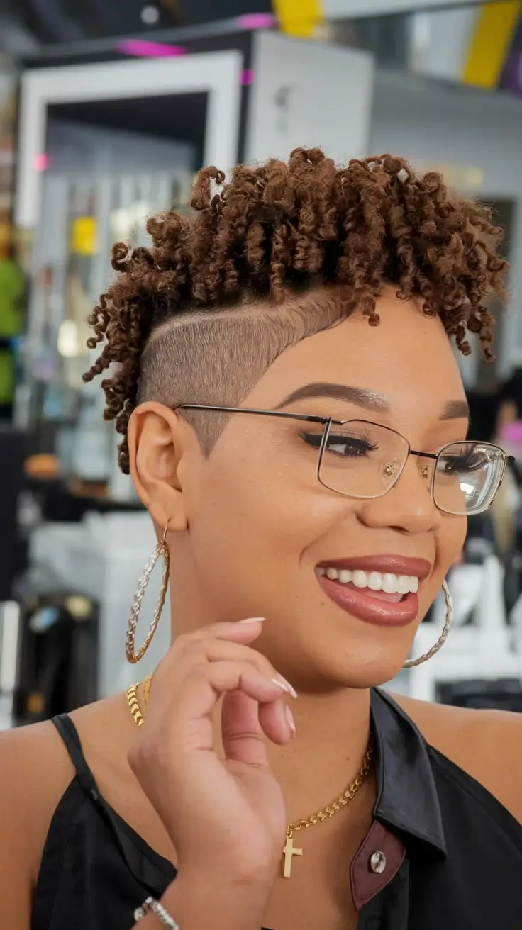 Light summer hairstyles short certain curls with a shaved part