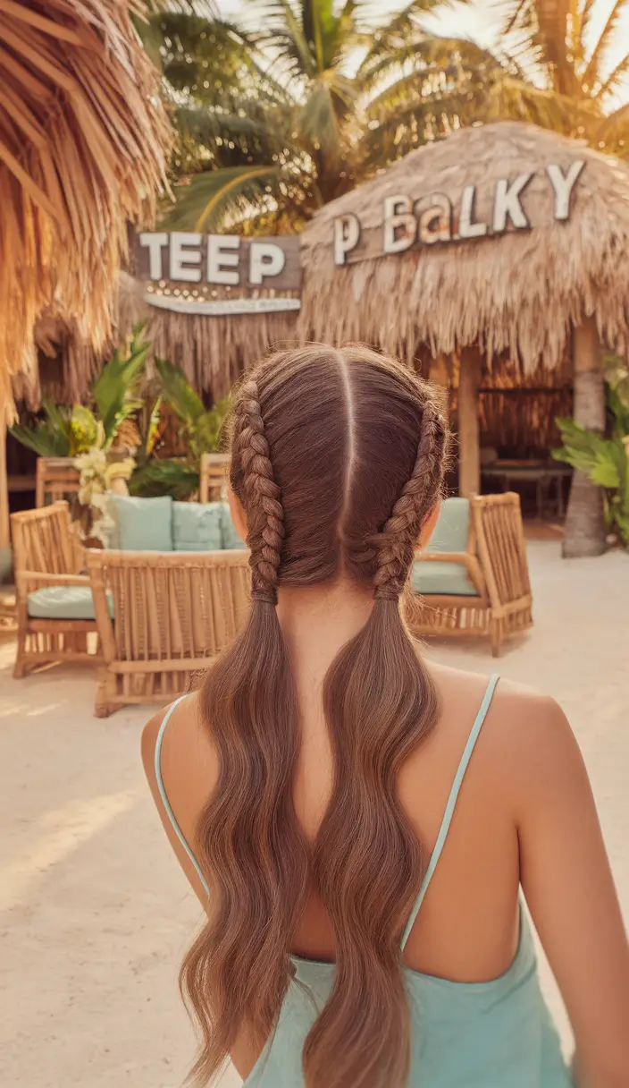 Summer 2025 Double wicker pigtails with light images