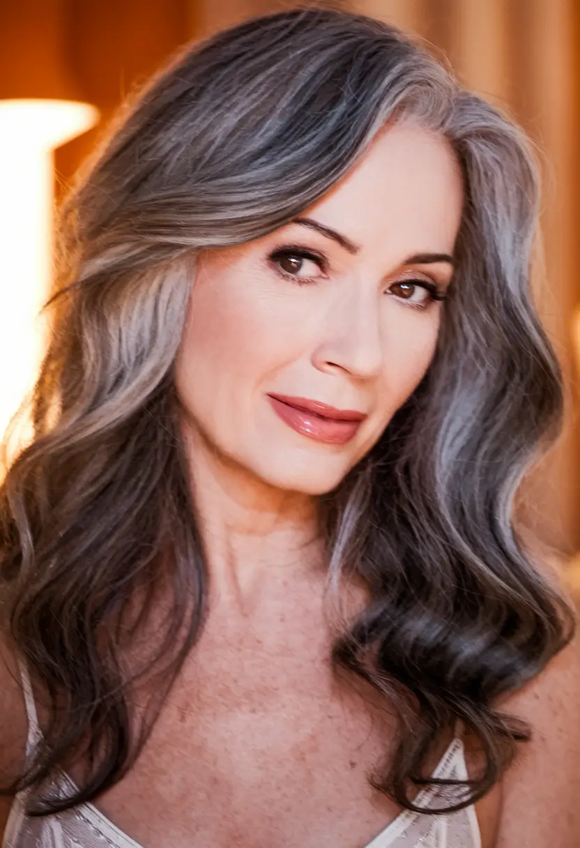 Autumn 2025 Haircuts for women 50+ soft curls with silver shading