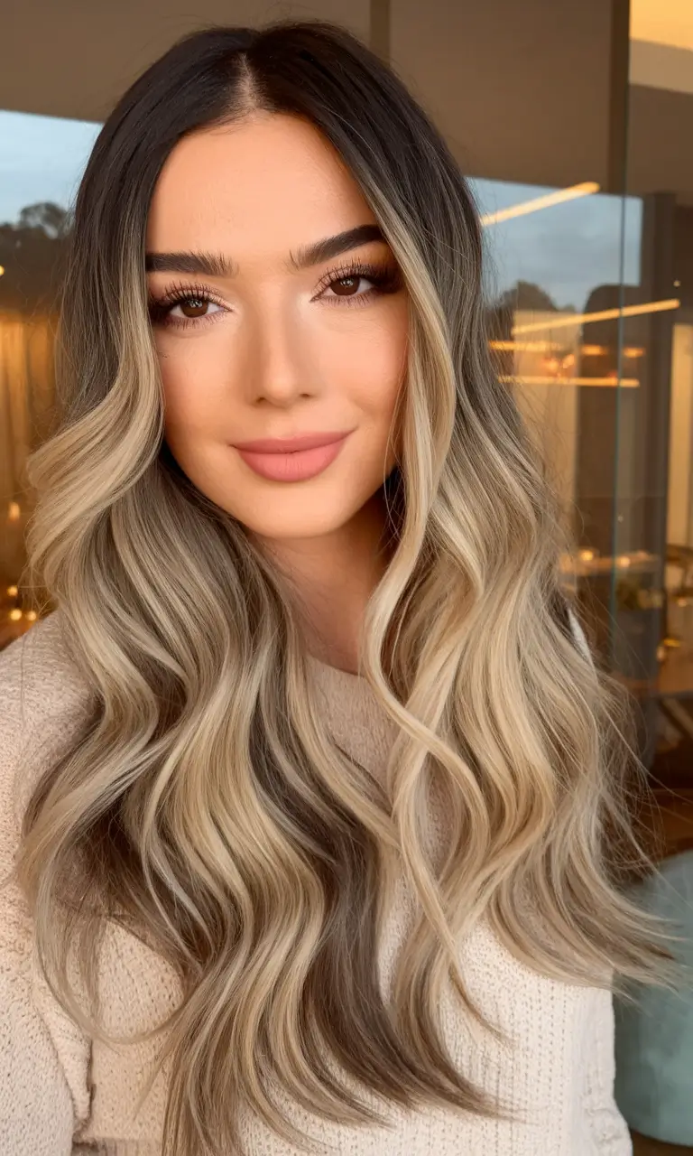 Autumn hair color ideas 2025 Smokey melt root for blondes