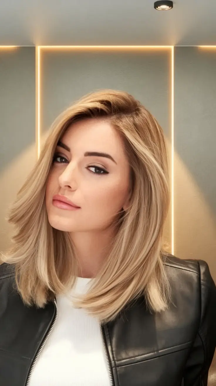 Autumn hair color for Balayage Ashy Lob blondes