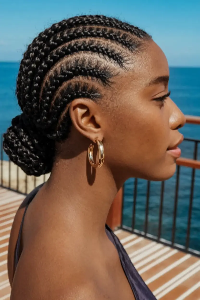 Gorgeous braids for black women summer 2025+ready for the beach wicker low bun