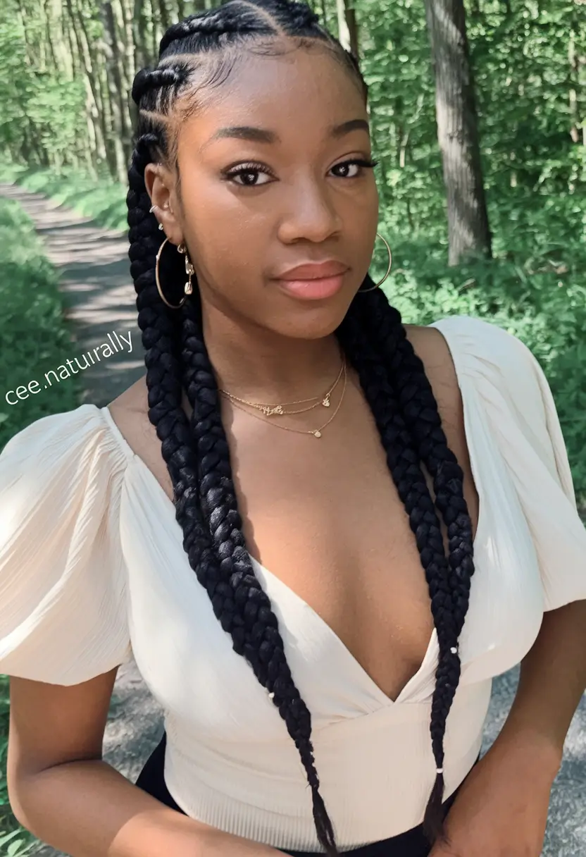 Magnificent braids for black women summer 2025+fodder pigtails with certain side parts