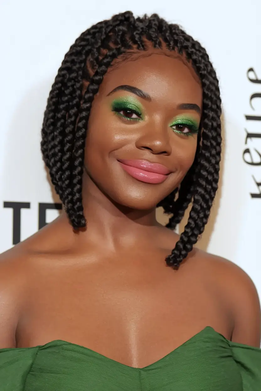 Gorgeous braids for black women Summer 2025+playful ropes shoulder length