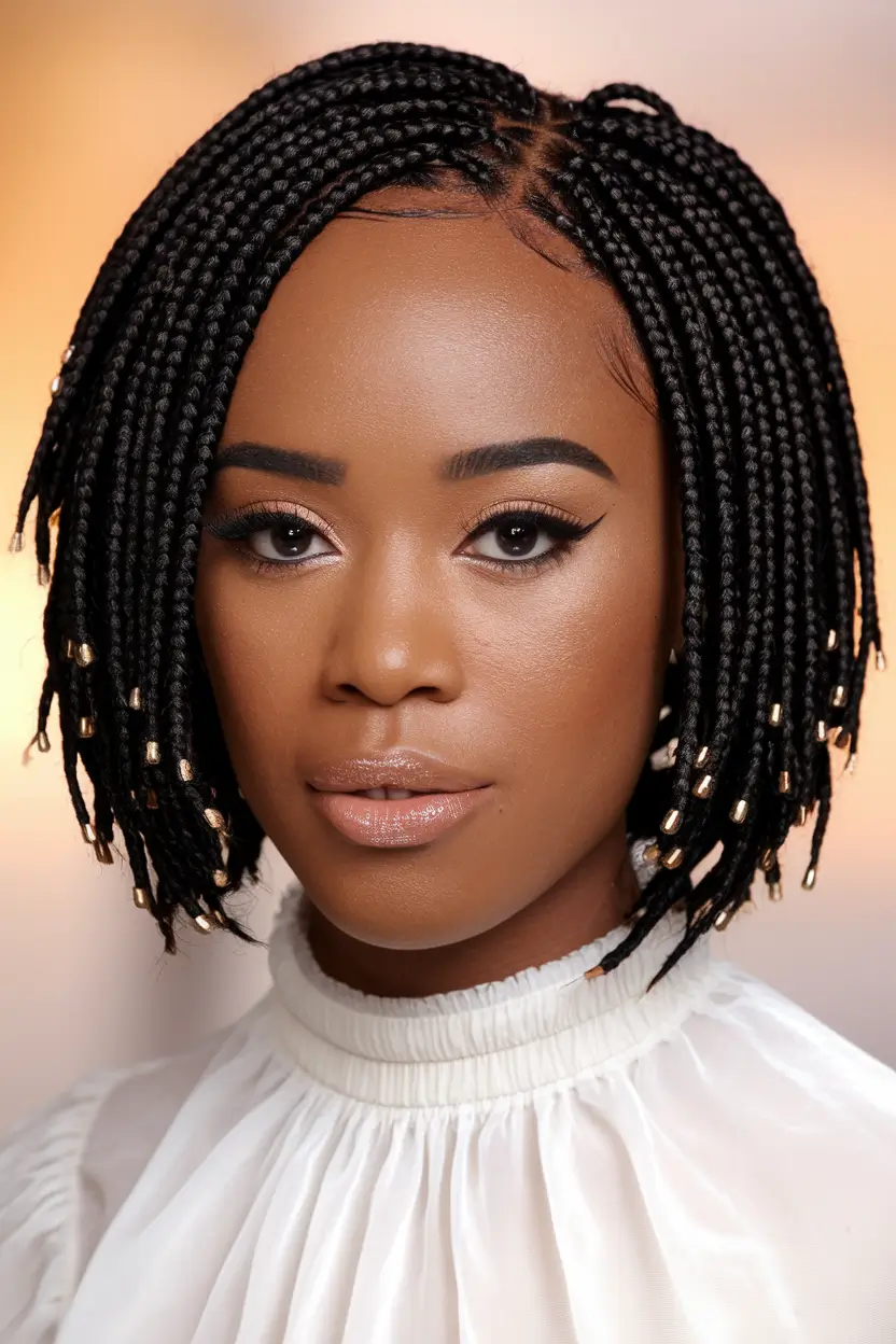 Magnificent braids for black women Summer 2025+mini -kosichka with gold beads