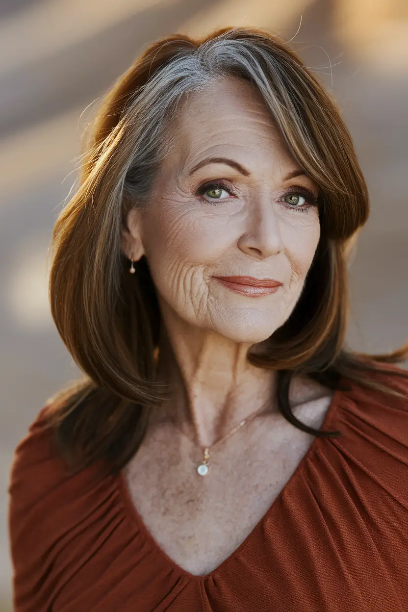 Haircuts for women over 60 years old - autumn 2025 Warm layers with a dimensional stream