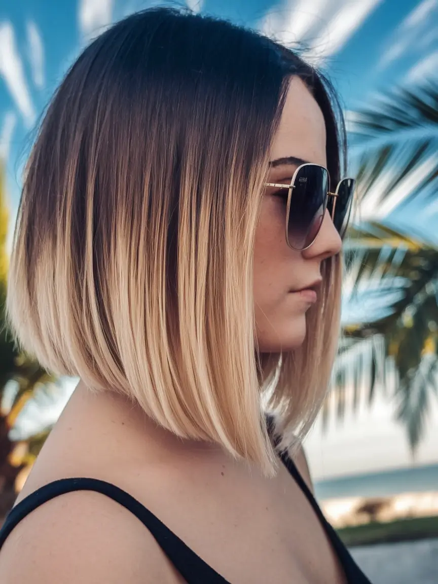 Modern shades of summer ombre hair colors.