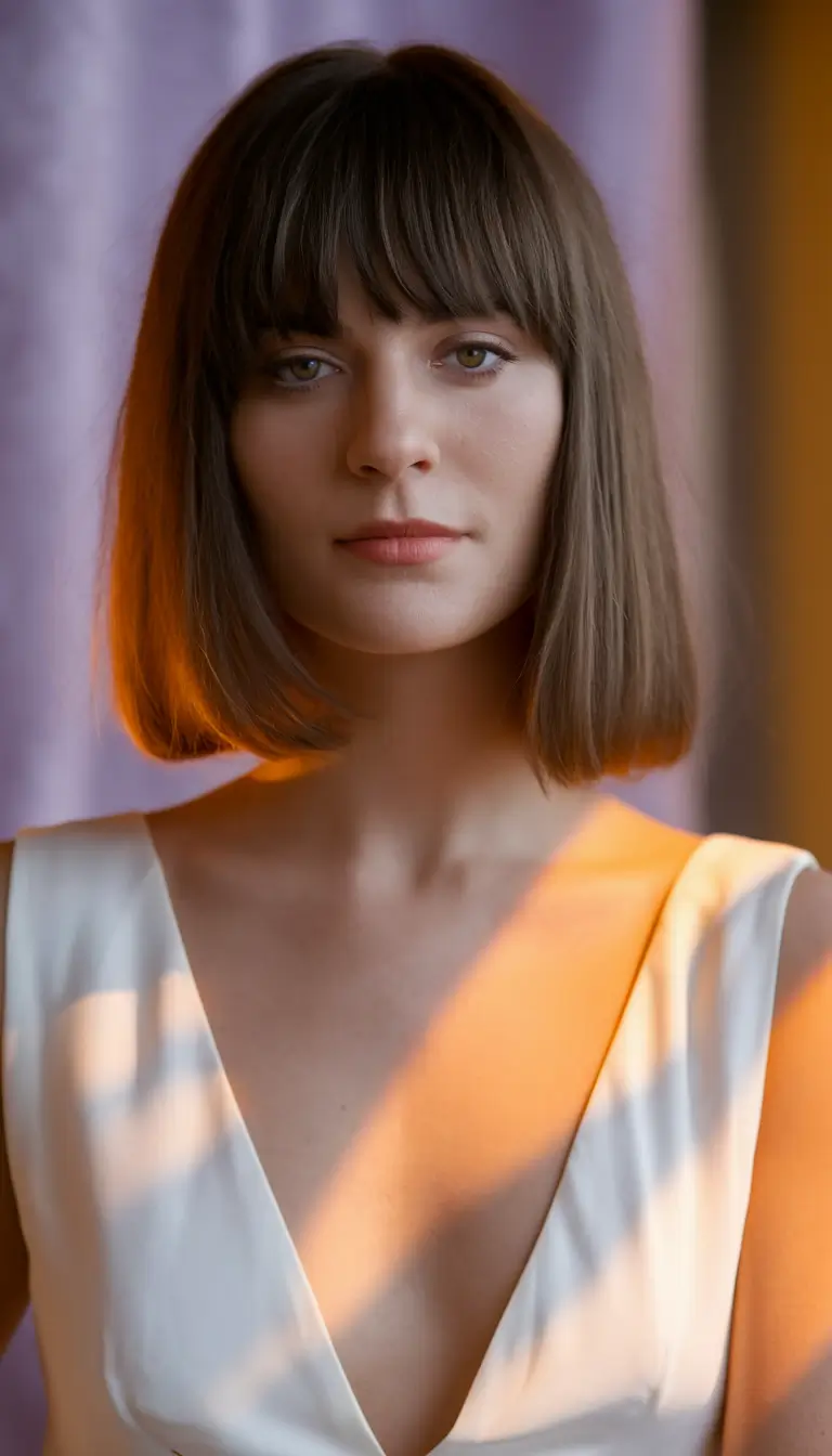 Haircuts 2025 Classic French girl Bob with bangs