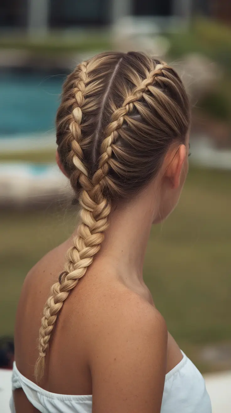 Practical summer hairstyles for swimming 2025 Double Dutch braids for sports summer energy