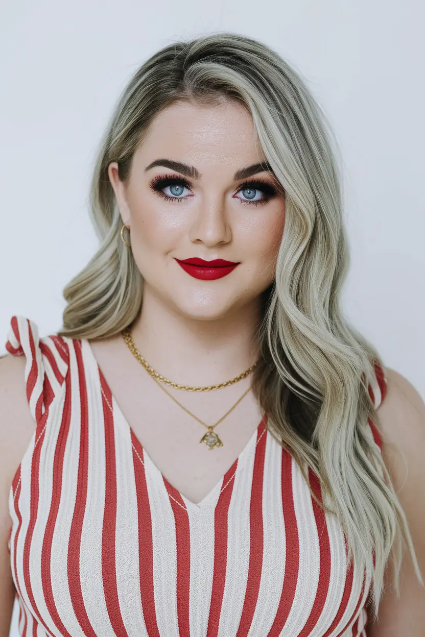 Summer 2025 Ideas for haircuts for round faces - side layers with cool blond tones
