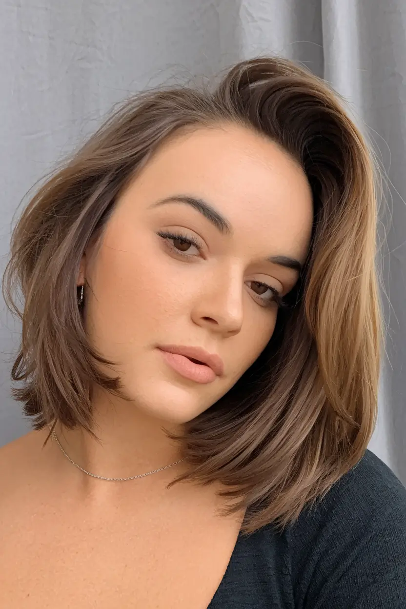Summer 2025. Ideas for haircuts for round faces - voluminous explosion bean