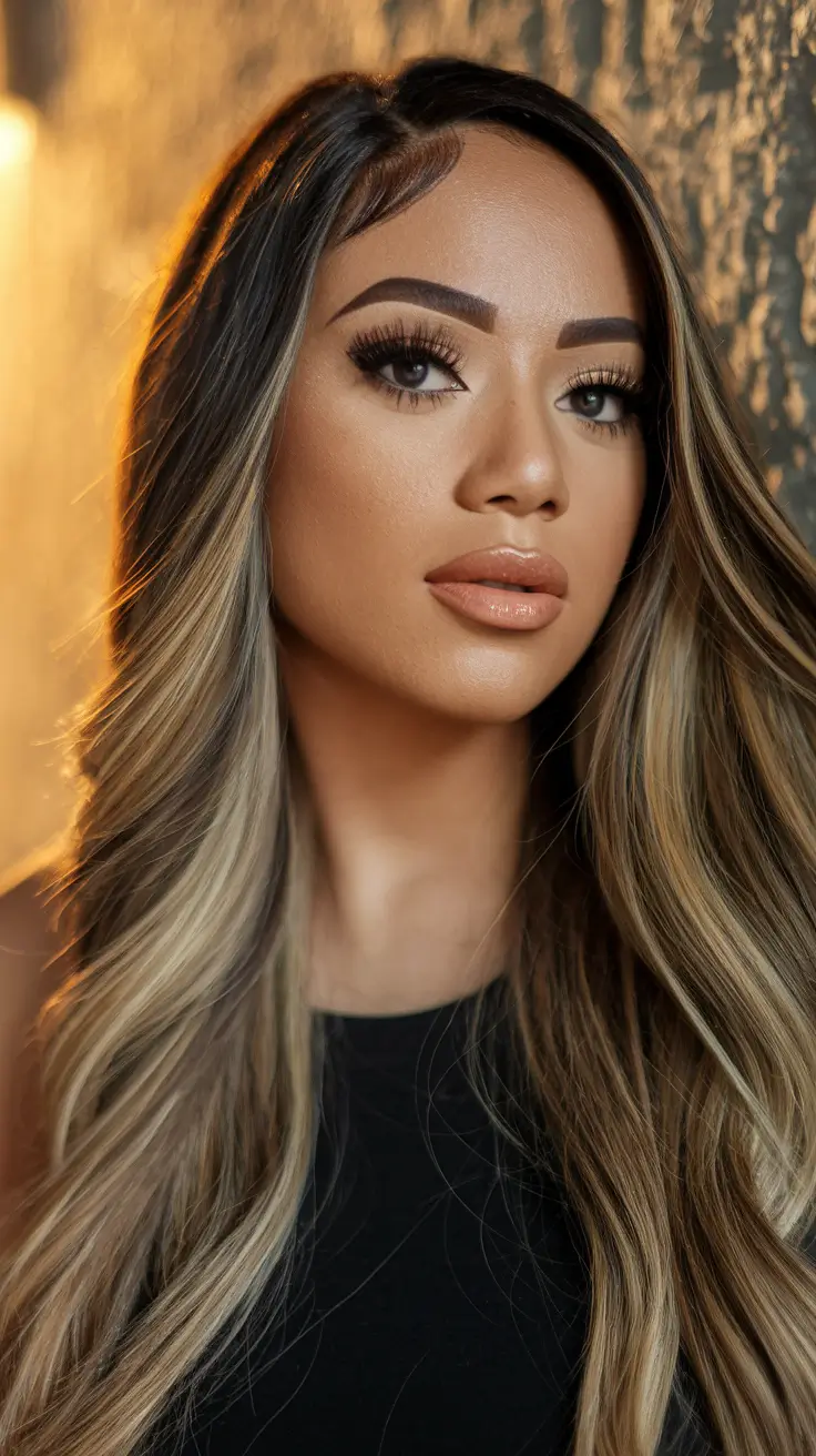 Summer brown hair colors ideas 2025: Sunny honey ribbons