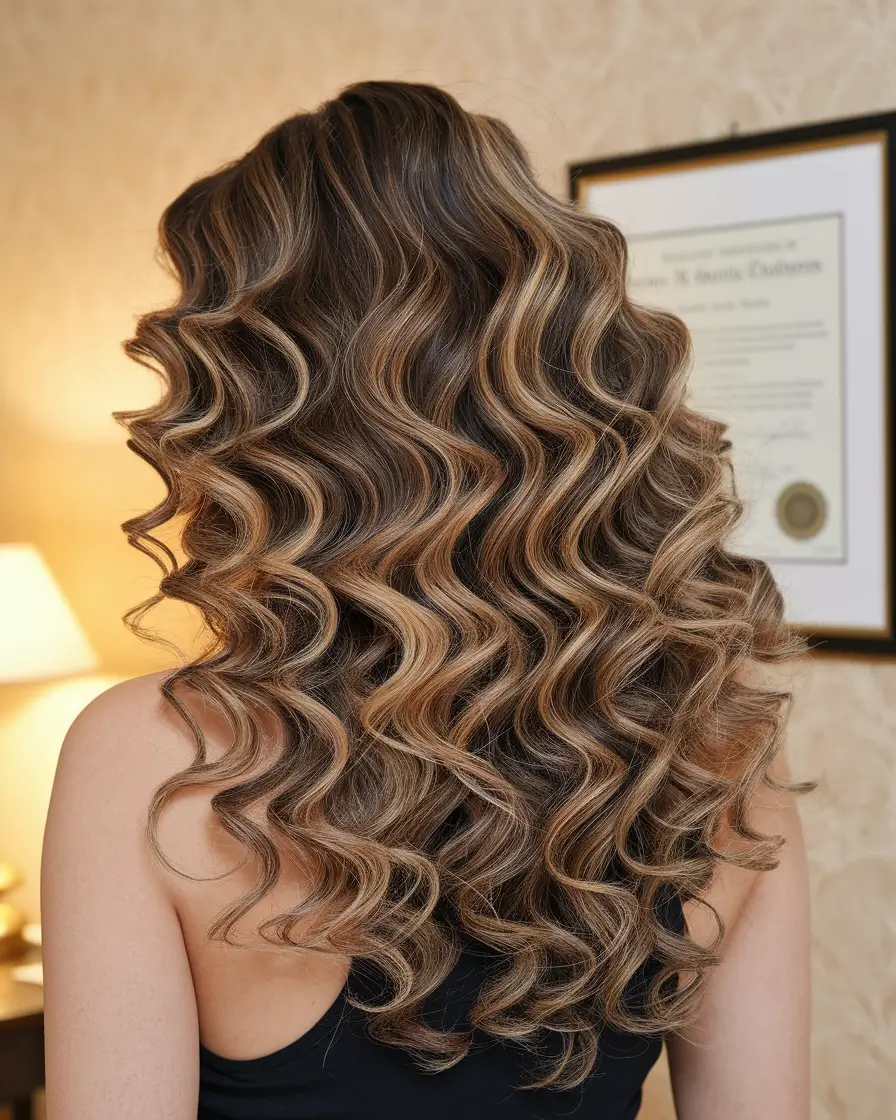 Summer brunette hair color Ideas 2025 Sun kiss a kiss dimensional brunette with honey curls