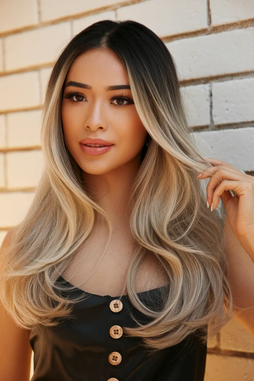 Summer brunette hair color ideas 2025 Sun kiss a kiss, an indigenous blonde ombre based on a brunette