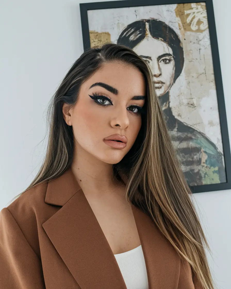 Summer brunette hair color Ideas 2025 Sun kiss a kiss soft brunette with caramel tape glare