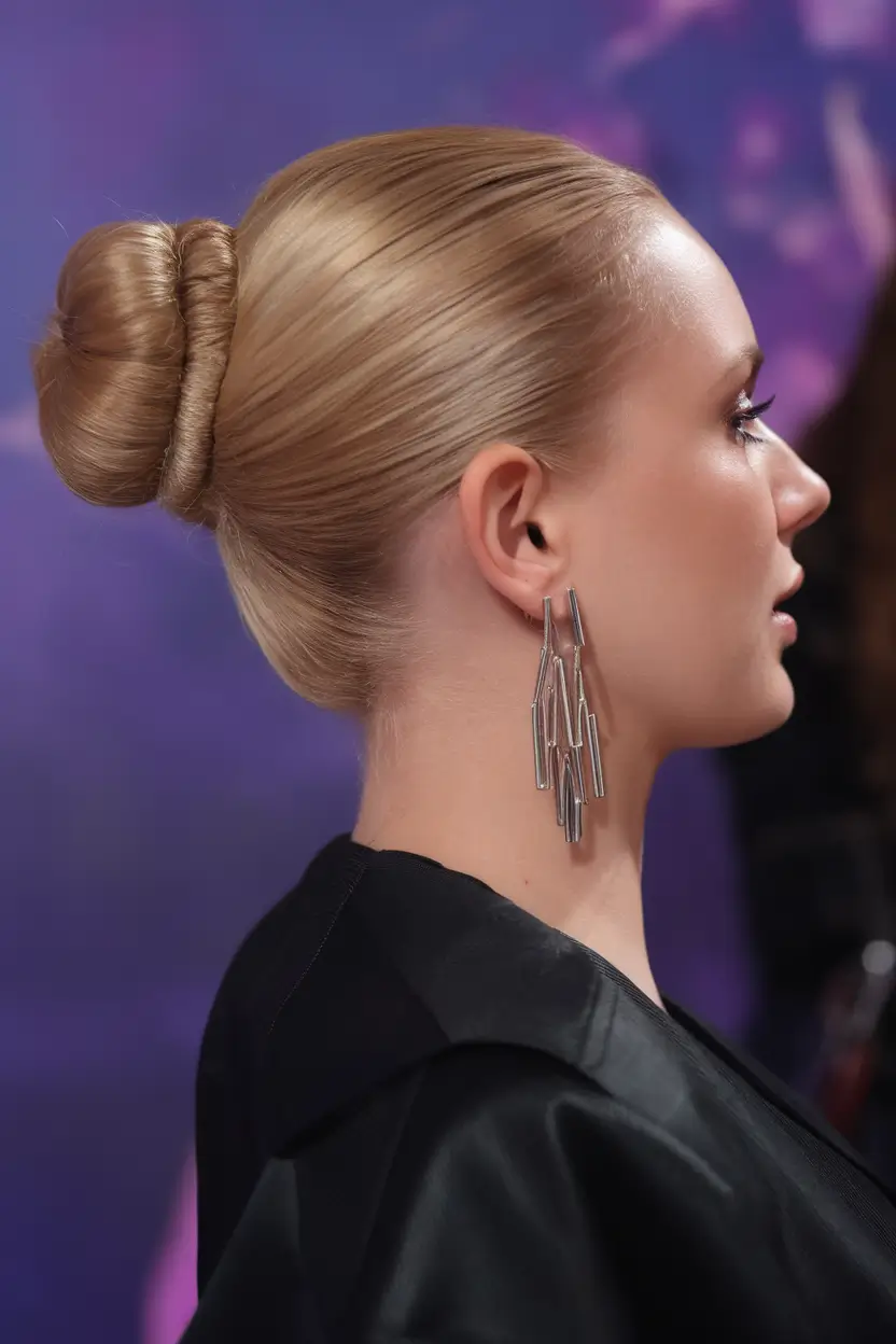 Summer buns hairstyle 2025: chic Uploss Glossy Spaulpted Donut for the red carpet