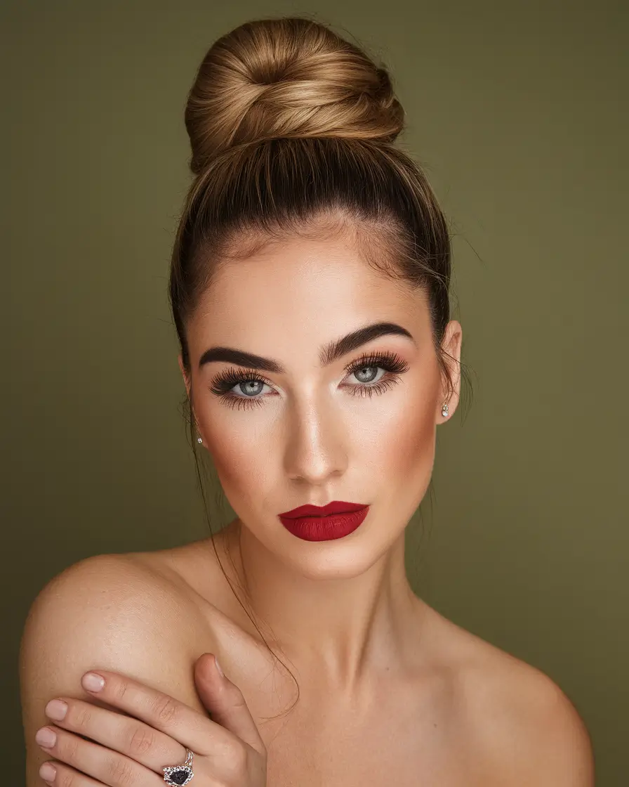Summer buns hairstyle 2025: Gorgeous subscribers - a modern bun for donuts with a radiant texture