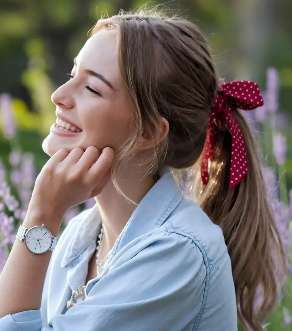 Summer Aupro Hairstyles 2025: Simple styles playful ribbon pony on a sunny day