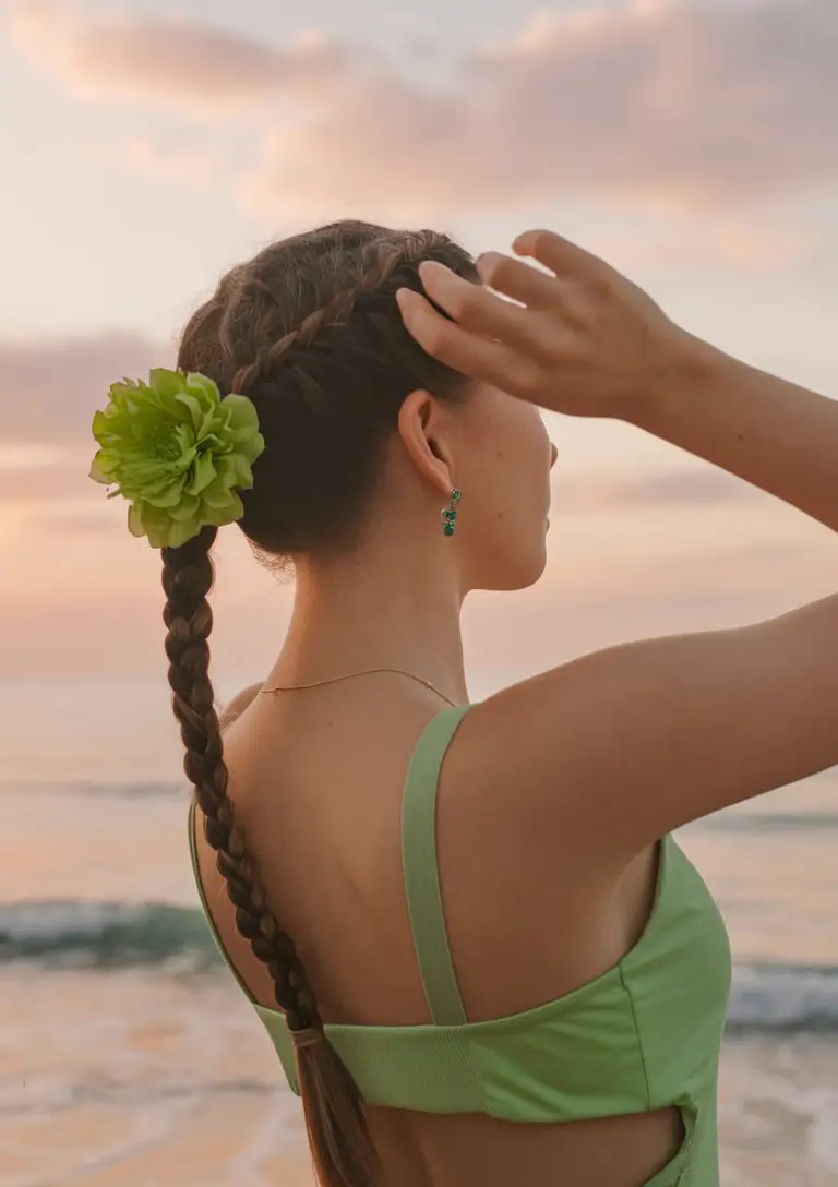 Summer Audo Hairstyles 2025: Simple styles+wicker crown elegance with floral drama