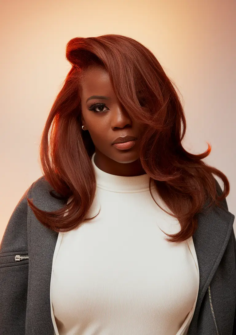 Fall, inspired hair color for black women, brown spices luxurious layers