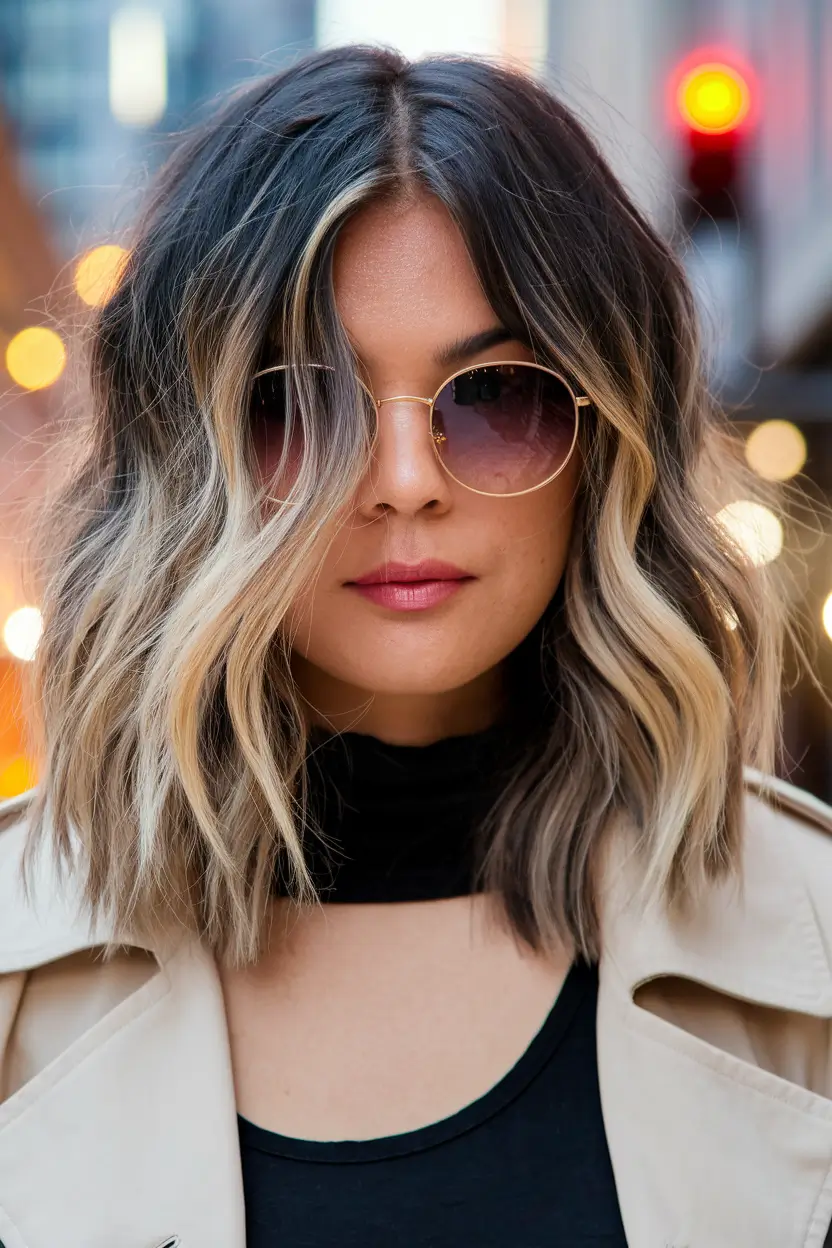 Sunset Ombre Caramel Platinum Blonde highlights a summer pound