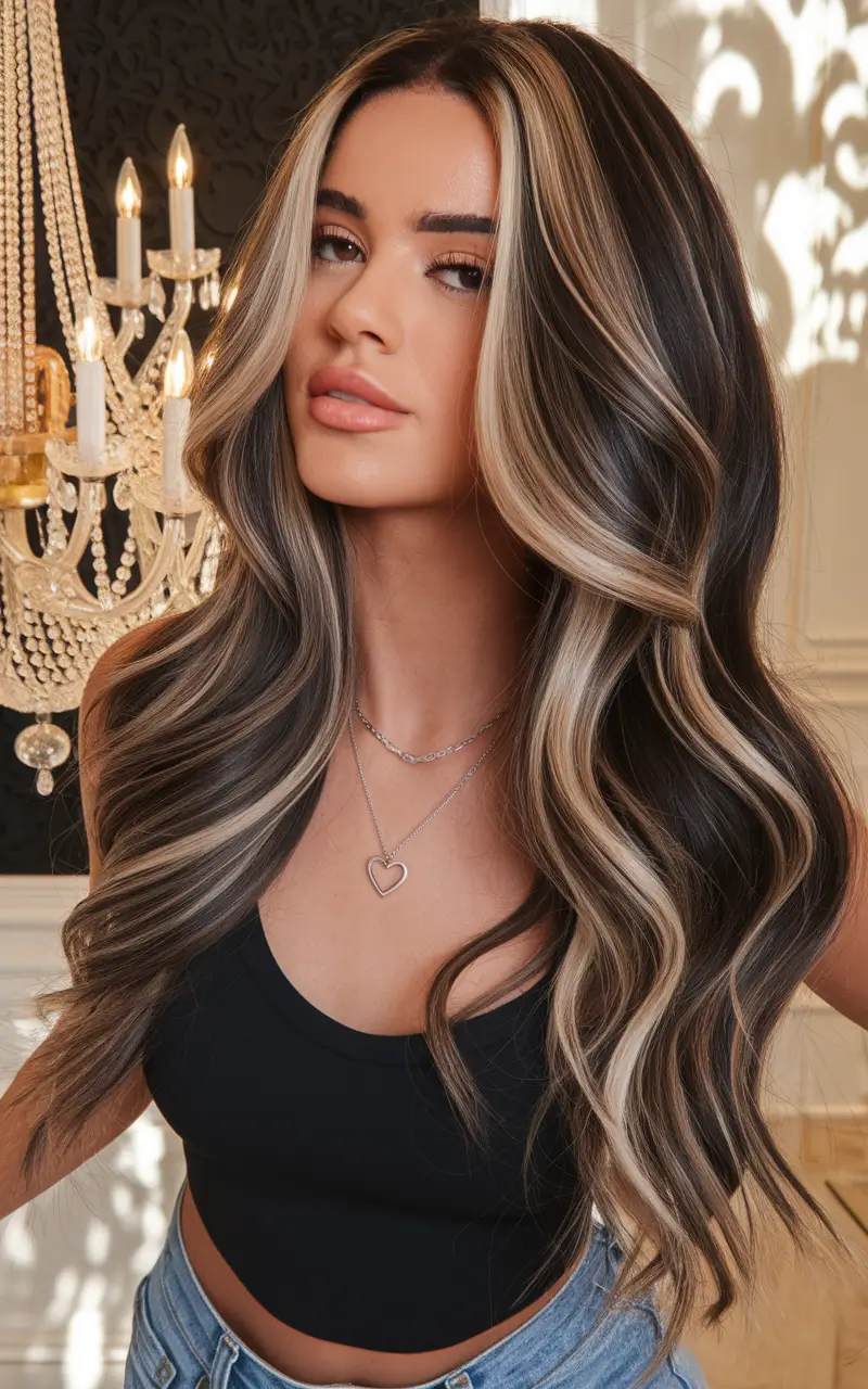Bright Balayage Blonde is dark -brown glare