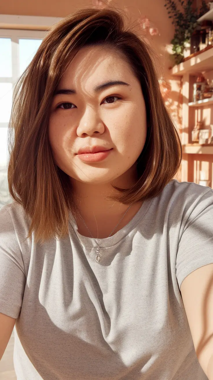 Fashionable haircuts of 2025 for chubby shapes of the face are smooth long long