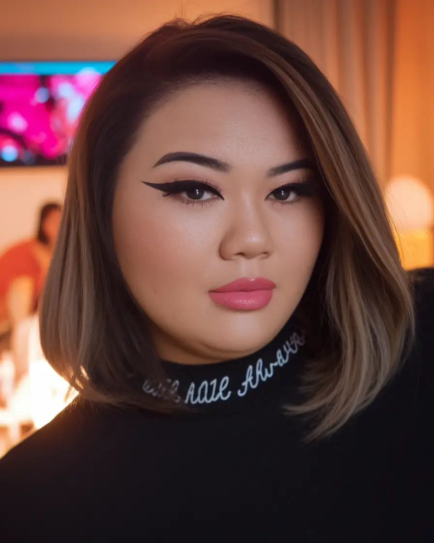 Fashionable haircuts of 2025 for puffy faces of the face soft waves