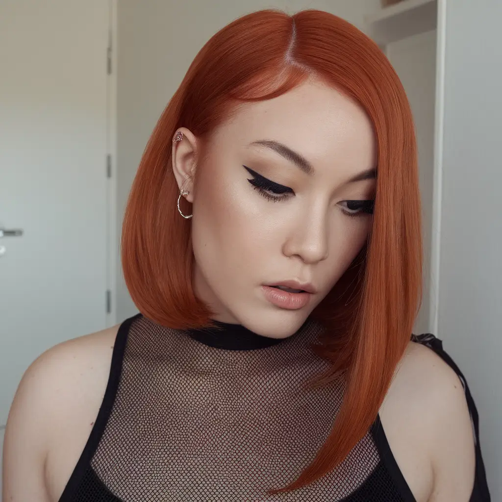 Hay of wigs summer 2025: Stylish inspiration asymmetric burned orange bean