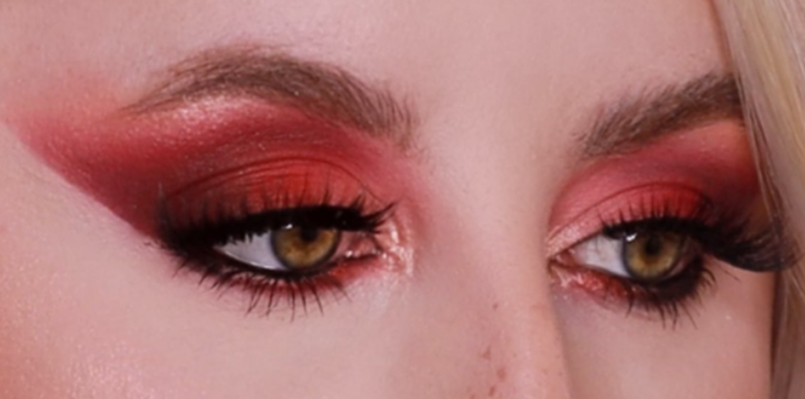 Sparkling stylish red eyeshadow